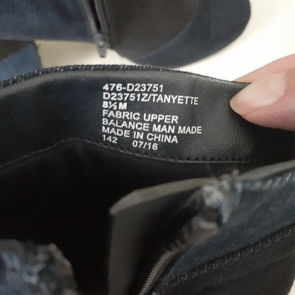 Seven Dials Women's Size 8.5 Tanyette Blue Black Denim Patch Work Ankle Boots - Picture 7 of 14